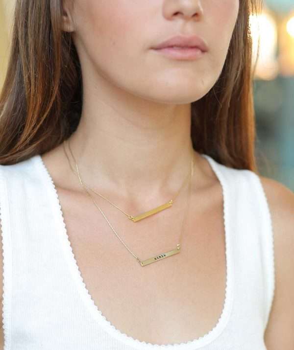 id necklace  / yellow gold plating