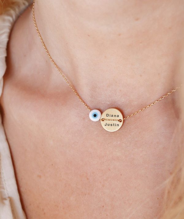 button necklace  / 14K Gold