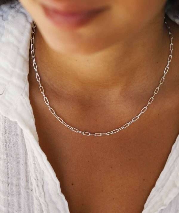 paperclip chain necklace / sterling silver