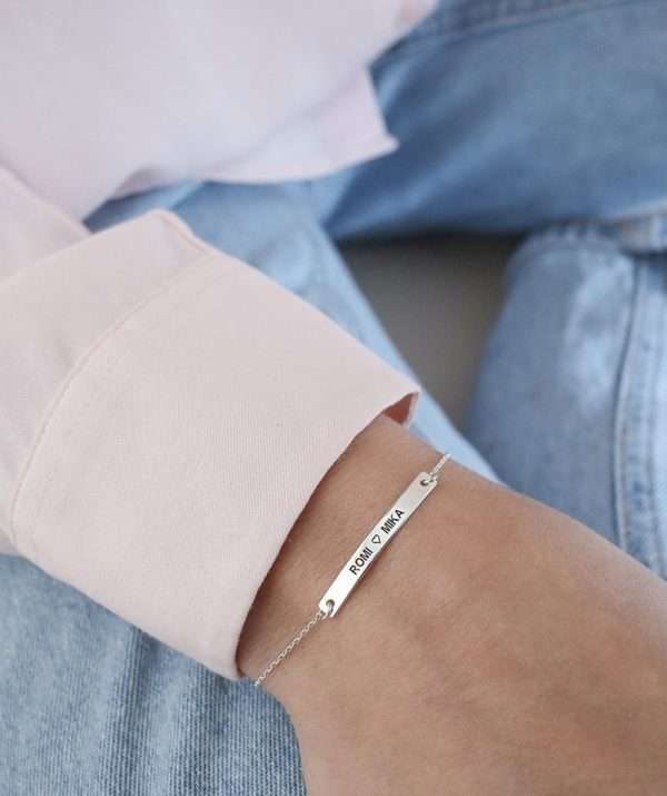 bar bracelet / sterling silver