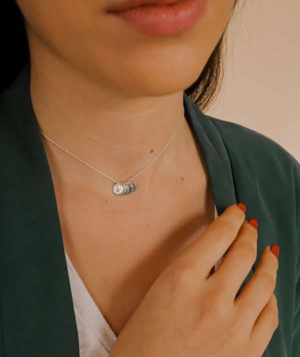 coins necklace / 14k White Gold