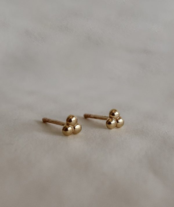 cluster stud earrings  / 14K Gold