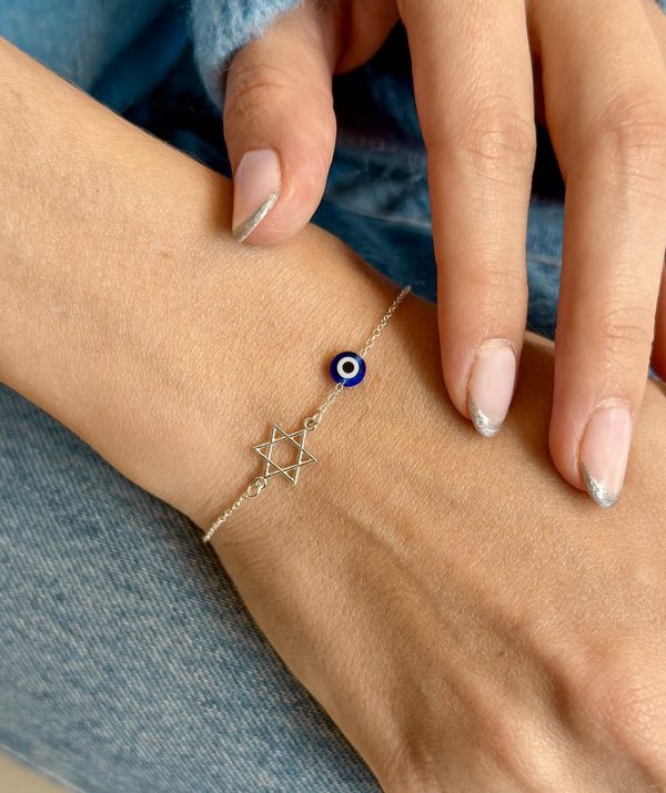 magen protect me blue eye bracelet / sterling silver