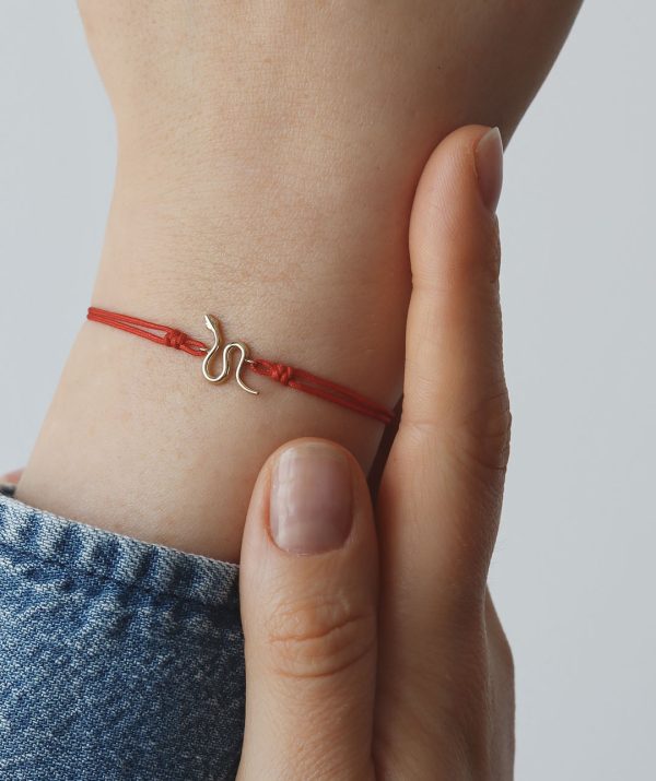 snake charm red rope bracelet